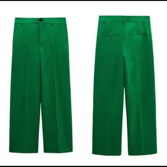 Zara Pants - NWT ZARA HIGH WAISTED CROPPED STRAIGHT LEG PANTS